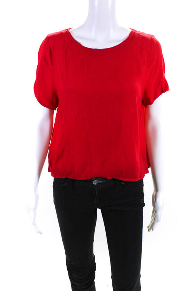 ASTR Women's Scoop Neck Short Sleeve T-Shirt Red Size M