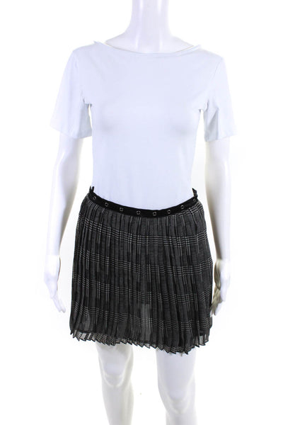 Millau Women's Side Zip Plaid A Line Mini Skirt Gray Size S