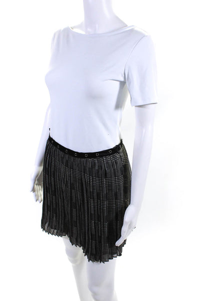 Millau Women's Side Zip Plaid A Line Mini Skirt Gray Size S
