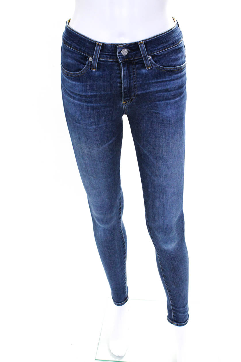 AG Adriano Goldschmied Womens Blue Medium Wash Farrah Skinny Jeans