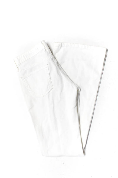 AG Adriano Goldschmied Womens White Low Rise The Club Flare Leg Jeans Size 25R