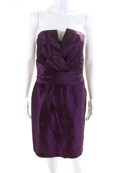 Vera Wang Lavender Label Womens Back Zip Strapless Sexy Dress Purple Size 4