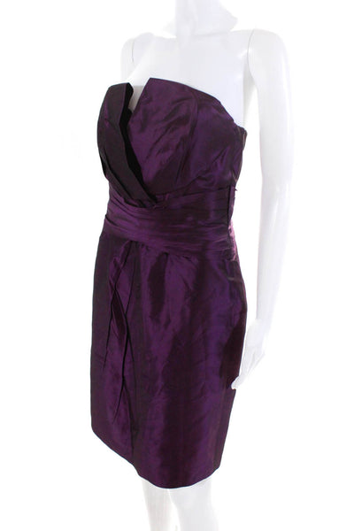 Vera Wang Lavender Label Womens Back Zip Strapless Sexy Dress Purple Size 4