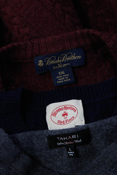 Tahari Brooks Brothers Womens Knit Sweaters Gray Blue Red Size L S 2XL Lot 3
