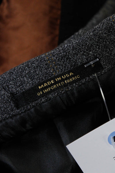 Hart Schaffner Marx Mens Wool Check Print Two Button Blazer Jacket Gray Size 44L