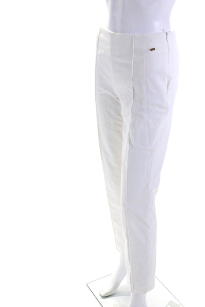 Escada Women's Zip Closure Skinny Leg Dress Pant White Size 34