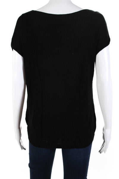 Vince Womens Boat Neck Pullover Shell Sweater Black Size Medium