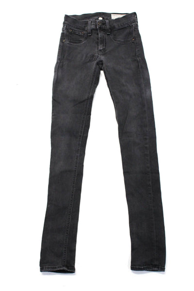 Rag & Bone Womens Buttoned Collared 5-Pocket Skinny Leg Jeans Gray Size EUR24