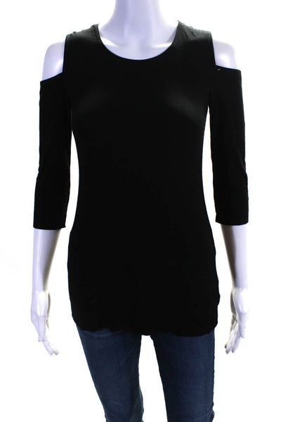 Bailey 44 Women's Long Sleeve Cold Shoulder Blouse Black Size XS