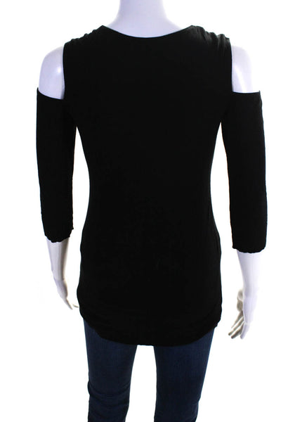 Bailey 44 Women's Long Sleeve Cold Shoulder Blouse Black Size XS