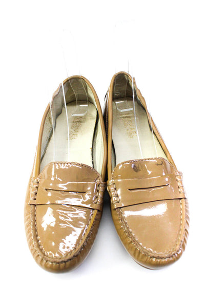 Michael Michael Kors Womens Brown Leather Slip On Loafer Shoes Size 5.5M