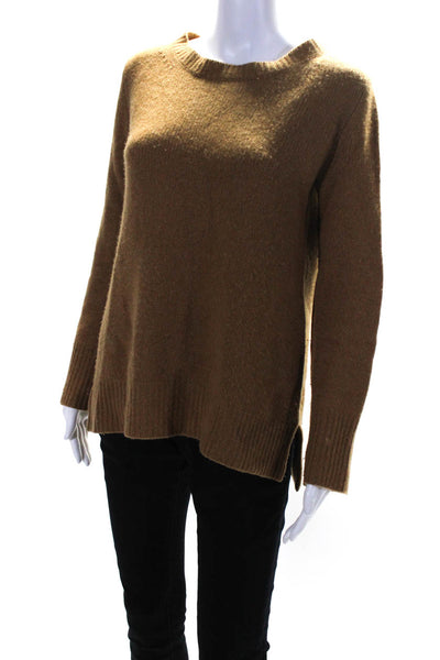 J Crew Collection Womens Scoop Neck Cashmere Sweater Brown Size Small