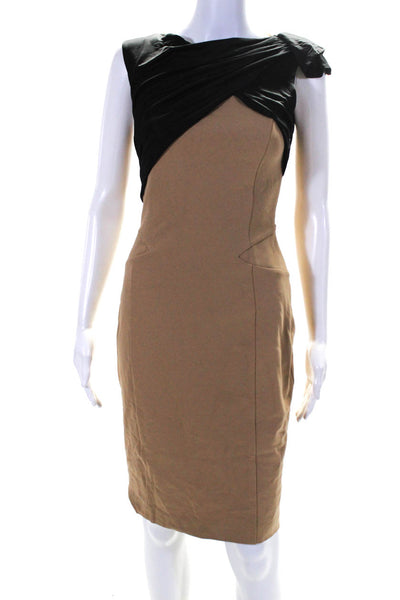 Viktor & Rolf Women's Scoop Neck Knee Length Sheath Dress Beige Size 40