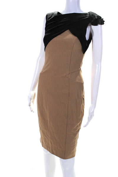 Viktor & Rolf Women's Scoop Neck Knee Length Sheath Dress Beige Size 40