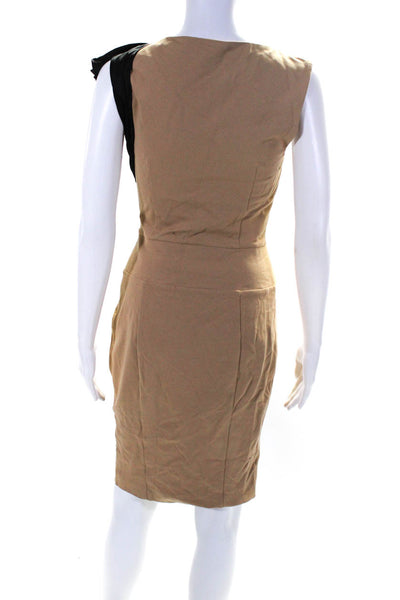 Viktor & Rolf Women's Scoop Neck Knee Length Sheath Dress Beige Size 40