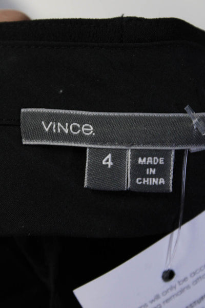 Vince Womens Chiffon Tapered Leg Zip Up Capri Dress Trousers Pants Black Size 4