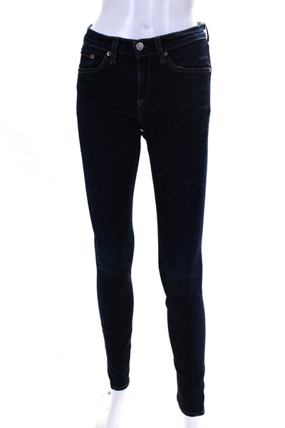 Rag & Bone Jean Womens Cotton Denim High-Rise Skinny Leg Jeans Dark Blue Size 25