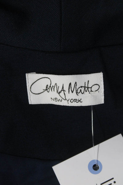 Amy Matto Women's Hip Length Open Front Lightweight Jacket Navy Size S