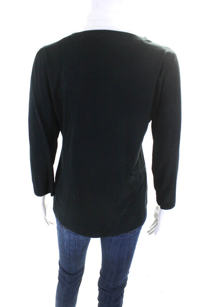 Akris Punto Women's 3/4 Sleeve Layered Pullover Sweater Black Size 12