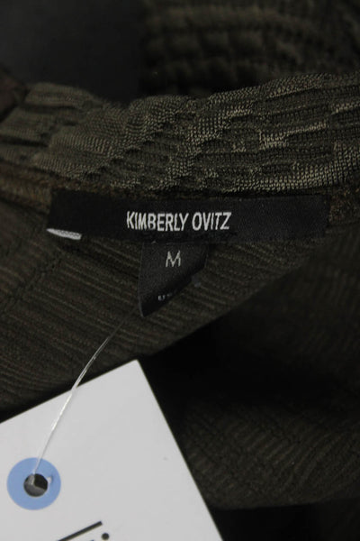 Kimberly Ovitz Women's Textured Long Sleeve Bodycon Mini Dress Brown Size M