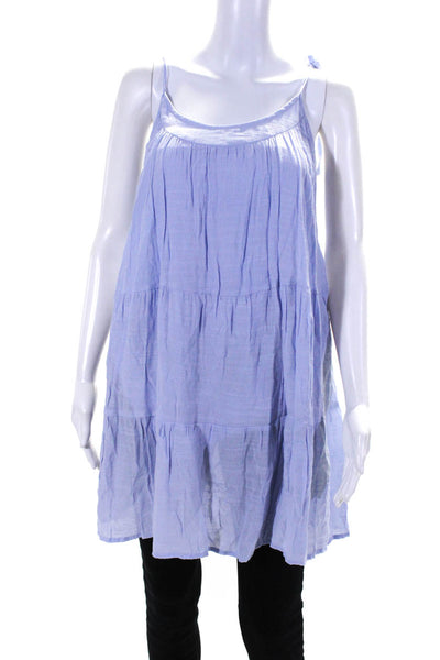 Heartloom Womens Ruffled Square Neck Tiered Hem Camisole Periwinkle Blue Size S