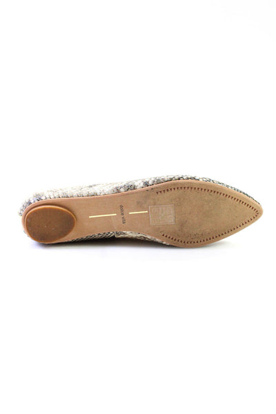 Dolce Vita Womens Snakeskin Print Pointed Toe Slide On Loafers Beige Size 9.5