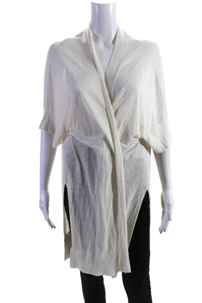 Boden Womens Short Sleeved Thin Tight Knit Open Front Cardigan Cream Size M