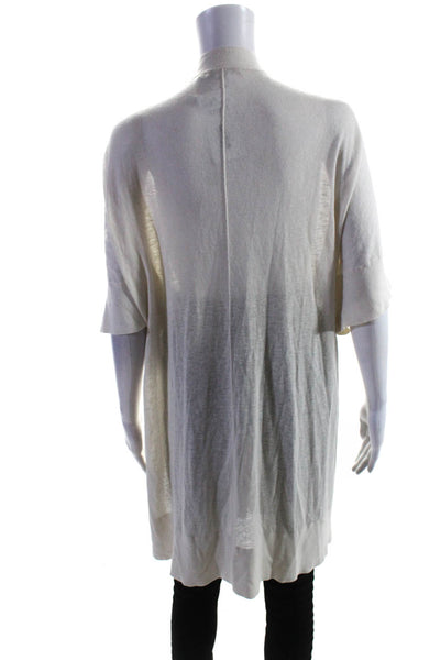 Boden Womens Short Sleeved Thin Tight Knit Open Front Cardigan Cream Size M