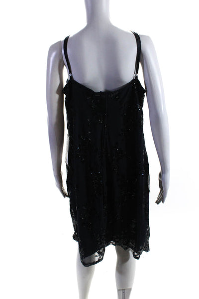 Speechless Women's V-Neck Spaghetti Straps Embellish Sequin Dress Blue Size 24