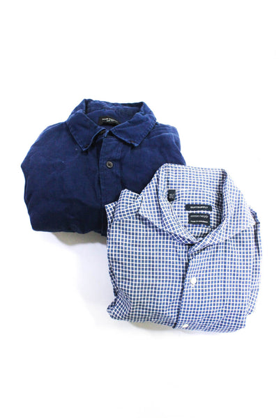 Suit Supply Club Monaco Mens Button Down Shirts Blue Size 15.5 Medium Lot 2