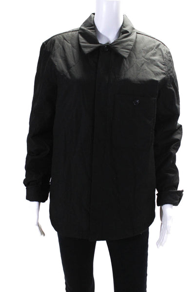 Everlane Womens M Eco Quilted Shirt Jacket Lightweight Black  Size S