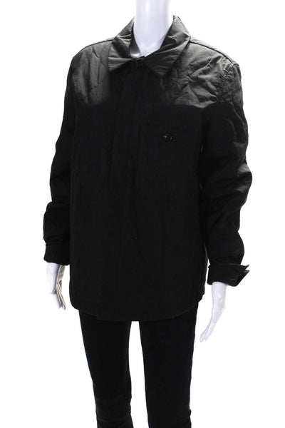 Everlane Womens M Eco Quilted Shirt Jacket Lightweight Black  Size S