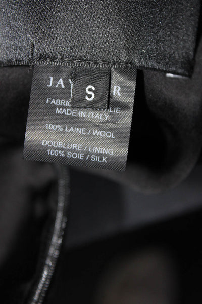 Jay Ahr Womens Fleece Ruffle Mini Pencil Skirt Black Wool Size Small