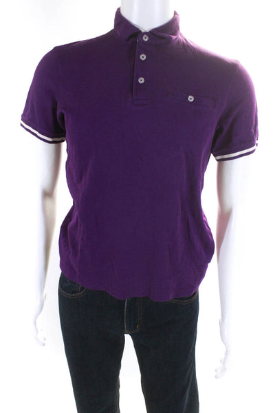 Ted Baker London Men's Short Sleeve Polo Shirt Purple Size 2