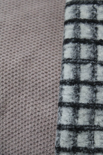 Madewell Womens Knit Open Back Sweater Split Hem Shirt Pink White Size M Lot 2