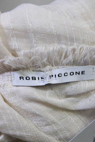 Robin Piccone Women's V-Neck Short Sleeves Tunic Blouse Ivory Size S