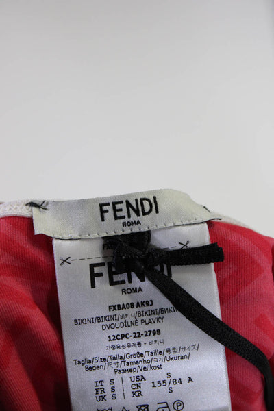 Fendi Women's Two Piece Astrology Bikini Swimsuit Red Size S