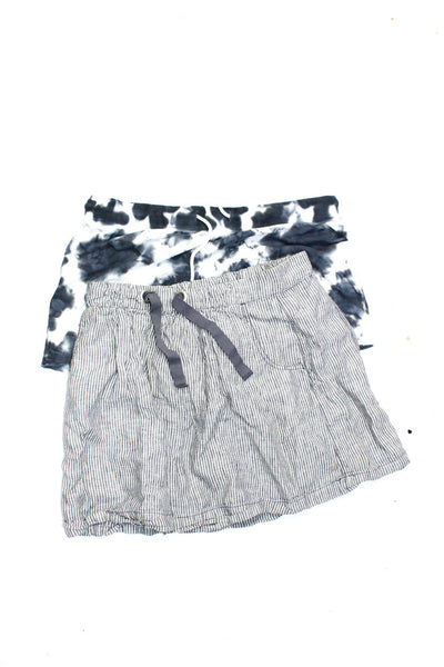 Leallo J Crew Womens Tie Dyed Casual Shorts Skirt Gray White Size L 2 Lot 2