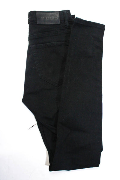 Allsaints Womens 'Stilt' Mid Rise Non-Ripped Ultra Skinny Jeans Black Size 26