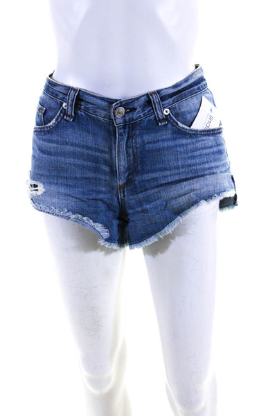 Rag & Bone Jean Women's Cut Off Zip Fly Denim Shorts Blue Size 27