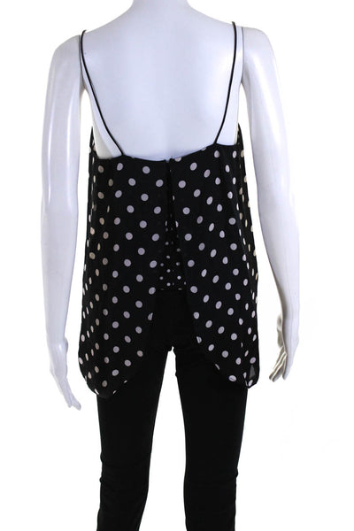 Intermix Women's Sleeveless Polka Dot Silk Tank Top Blouse Black Size P