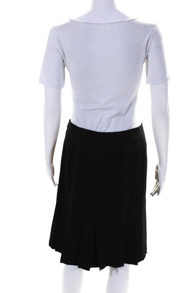 St. John Collection By Marie Gray Women's Pleated Knee Length Skirt Black Size 8