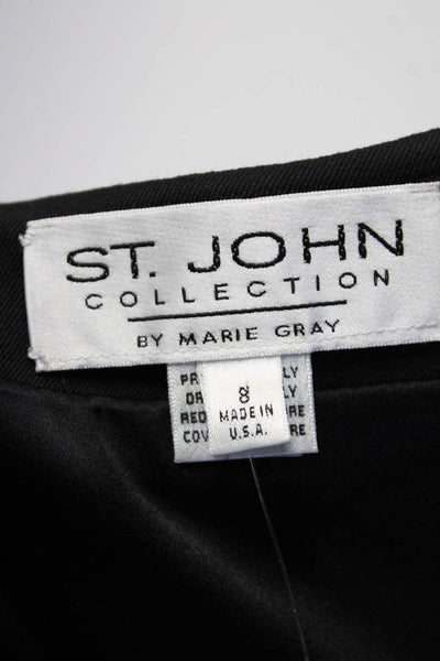 St. John Collection By Marie Gray Women's Pleated Knee Length Skirt Black Size 8