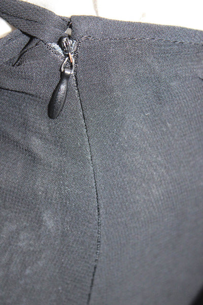 Bluegirl Womens Mesh Embroidered Hem Side Zip Midi Straight Skirt Black Size 32