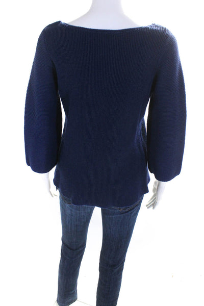 A.P.C. Womens Long Sleeves Pullover Sweater Navy Blue Wool Size Medium