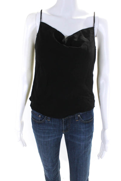 Frame Womens Sleeveless Square-Neck Pullover Tank Top Blouse Black Size XS