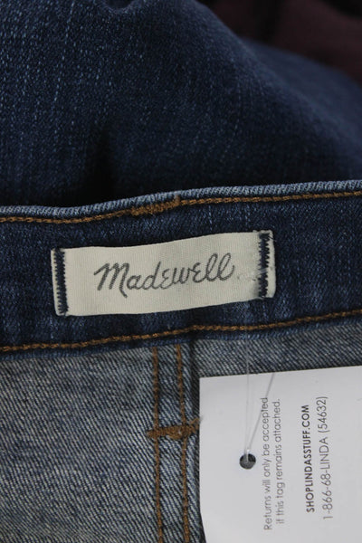 Madewell Womens Cotton Dark Wash Buttoned Straight Leg Jeans Blue Size EUR26