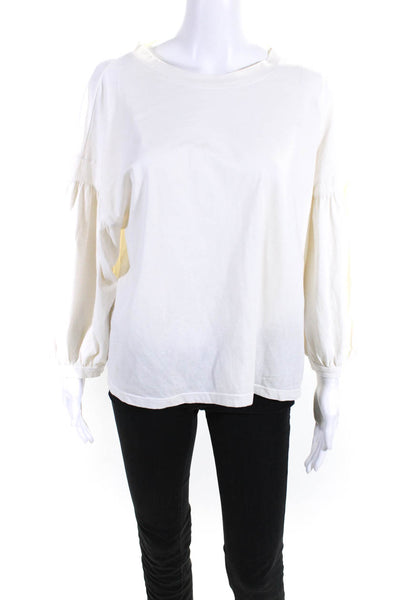 Velvet by Graham & Spencer Womens Ivory Cotton Puff 3/4 Sleeve Blouse Top SizeXL