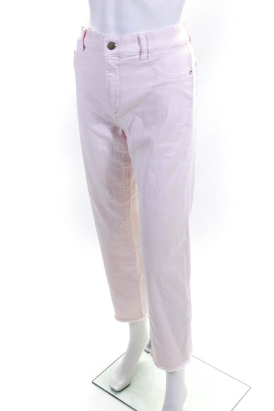 DL1961 Womens Light Pink Mid-Rise Instasculpt Ankle Mara Straight Jeans Size 31