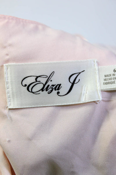 Eliza J Womens Pink Floral Print Zip Back V-Neck Sleeveless Hi-Low Dress Size 6